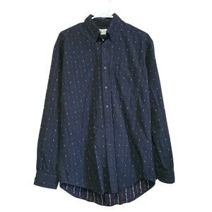 VTG Y2K Sedgefield Shirt Mens M Cotton Embroidered Long Sleeve Casual Geometric